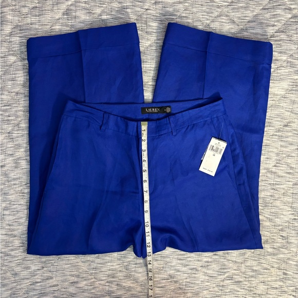 Ralph Lauren Blue High Rise Wide Leg Trousers Sz 10 NWT | Crop Wide Leg Trouser- - Picture 6 of 10